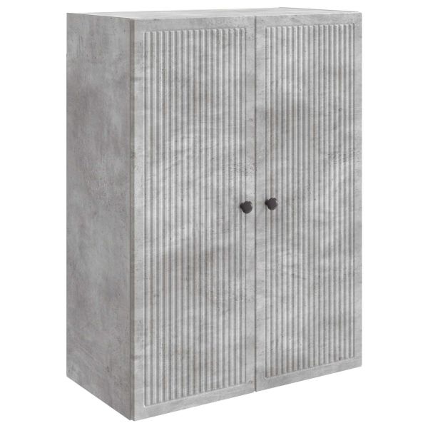 Стенно шкафче Бетонно сиво 66 x 34,5 x 90 см