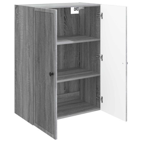 Стенно шкафче Сив Сонома 66 x 34,5 x 90 см Инженерна дървесина