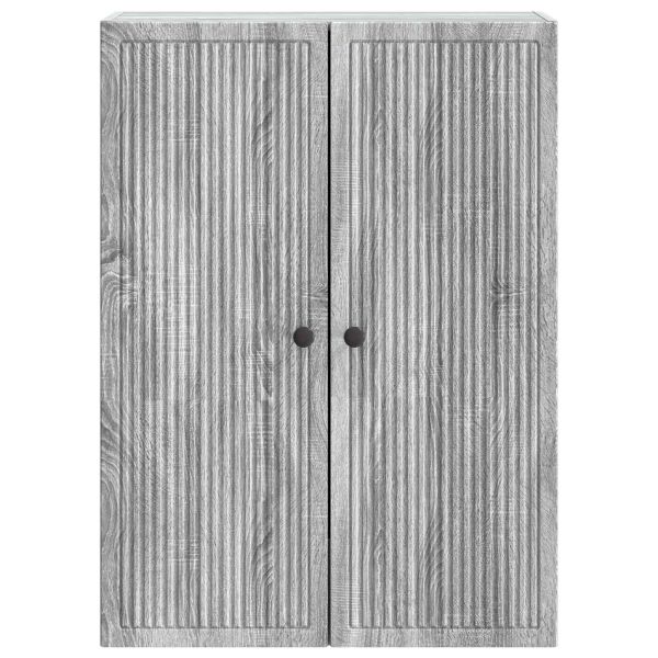 Стенно шкафче Сив Сонома 66 x 34,5 x 90 см Инженерна дървесина