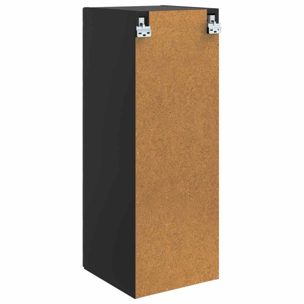 Стенно шкафче Черно 33 x 34,5 x 90 см Инженерна дървесина