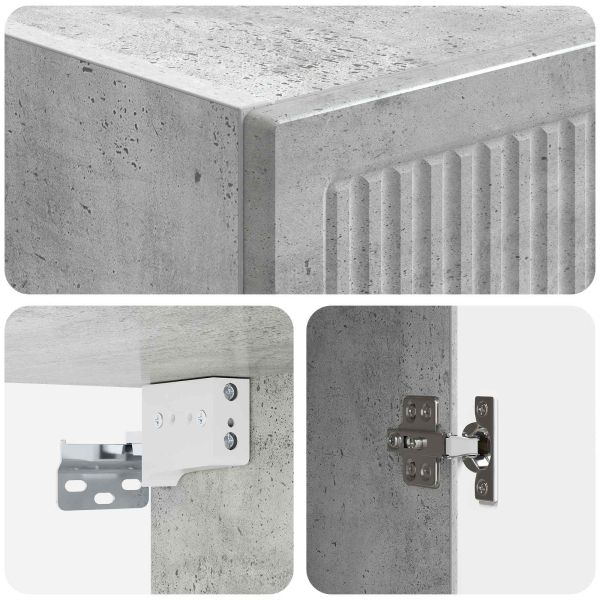 Стенно шкафче Бетонно сиво 33 x 34,5 x 90 см