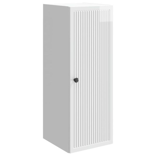 Стенно шкафче Бял гланц 33 x 34,5 x 90 см Инженерна дървесина