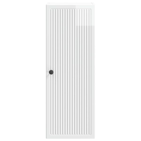 Стенно шкафче Бял гланц 33 x 34,5 x 90 см Инженерна дървесина