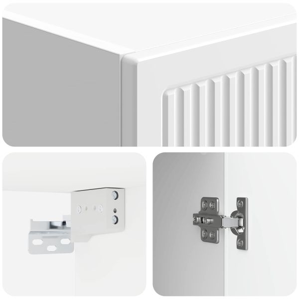 Стенно шкафче Бял гланц 33 x 34,5 x 90 см Инженерна дървесина