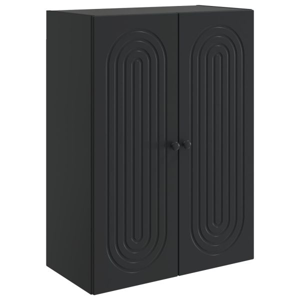Стенно шкафче Черно 66 x 34,5 x 90 см Инженерна дървесина
