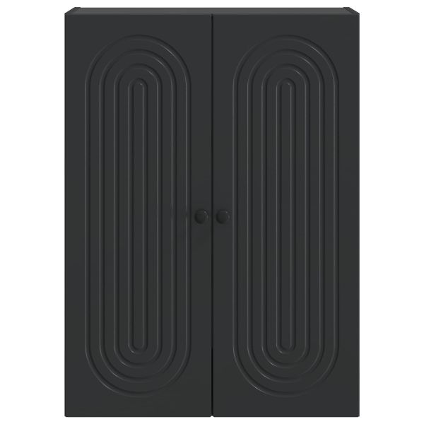 Стенно шкафче Черно 66 x 34,5 x 90 см Инженерна дървесина