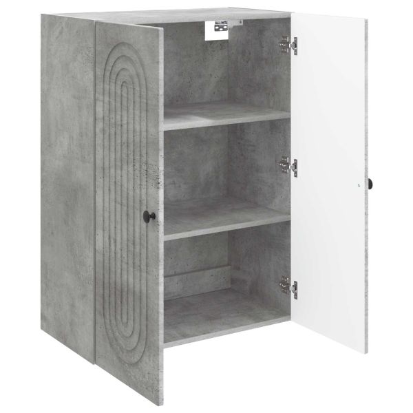 Стенно шкафче Бетонно сиво 66 x 34,5 x 90 см