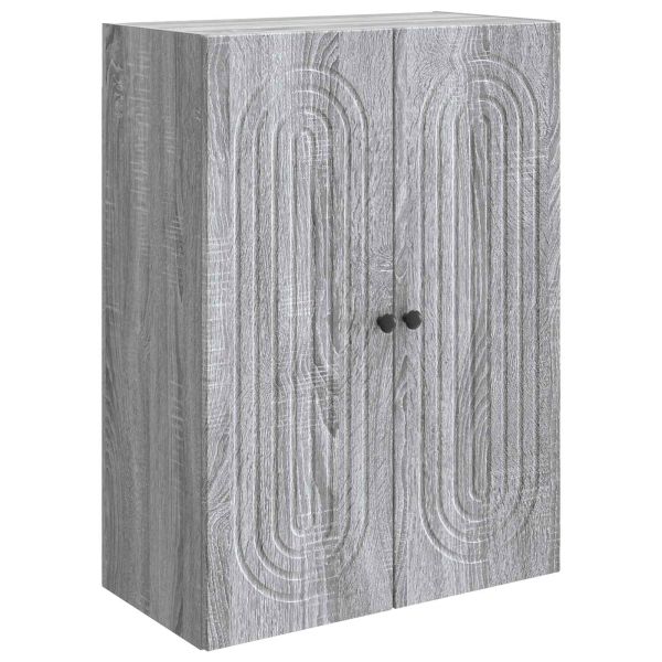 Стенно шкафче Сив Сонома 66 x 34,5 x 90 см Инженерна дървесина