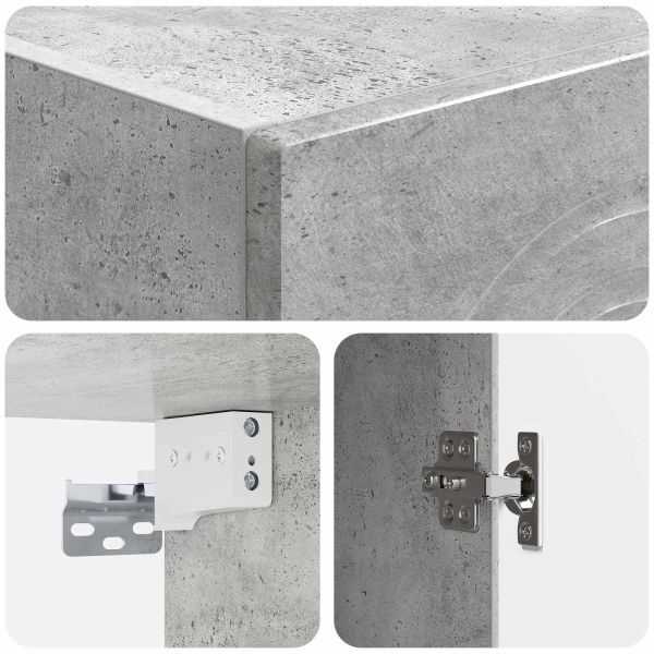 Стенно шкафче Бетонно сиво 33 x 34,5 x 90 см