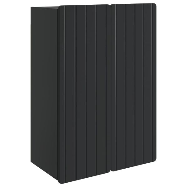 Стенно шкафче Черно 66 x 34,5 x 92 см Инженерна дървесина