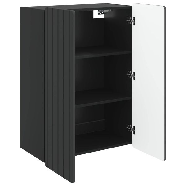 Стенно шкафче Черно 66 x 34,5 x 92 см Инженерна дървесина