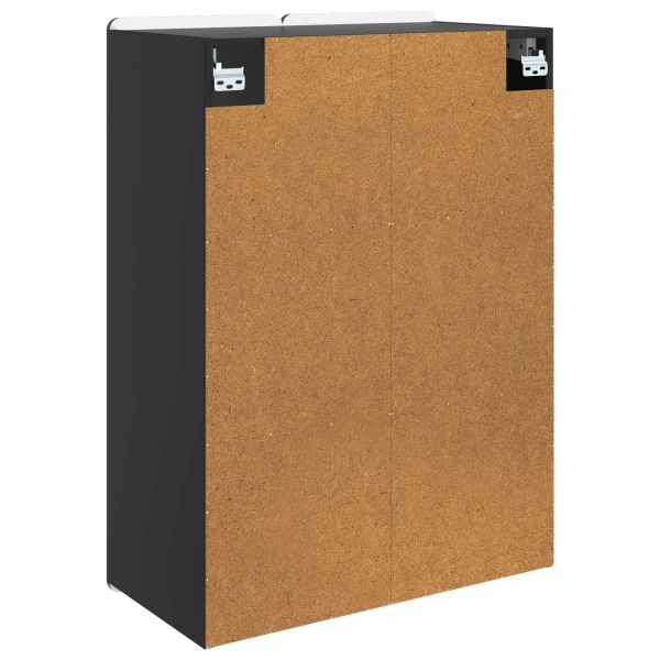 Стенно шкафче Черно 66 x 34,5 x 92 см Инженерна дървесина