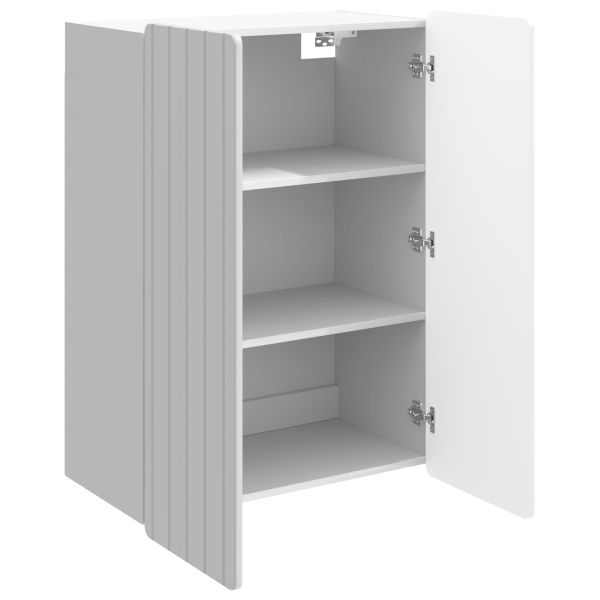 Стенно шкафче Бял гланц 66 x 34,5 x 92 см Инженерна дървесина