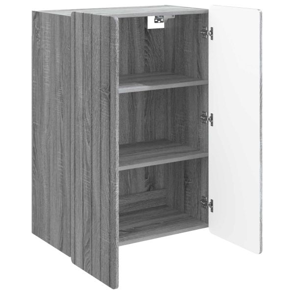 Стенно шкафче Сив Сонома 66 x 34,5 x 92 см Инженерна дървесина