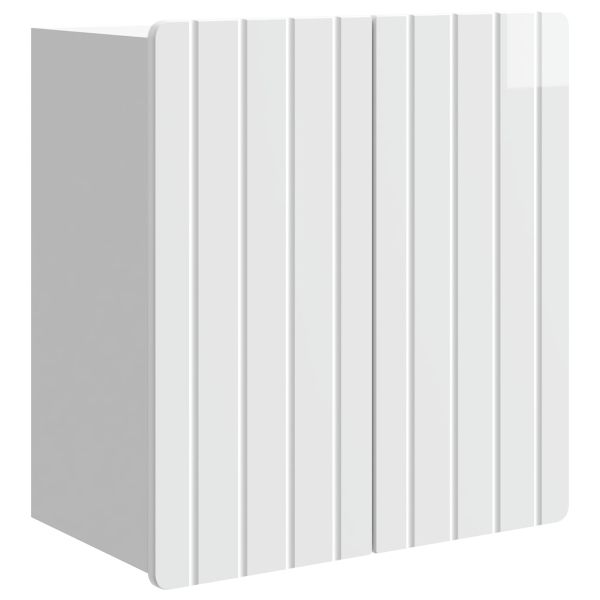 Стенно шкафче Бял гланц 59 x 31 x 64 см Инженерна дървесина