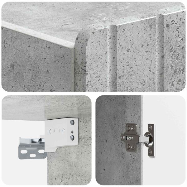 Стенно шкафче Бетонно сиво 33 x 34,5 x 94 см