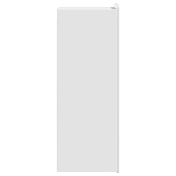 Стенно шкафче Бял гланц 33 x 34,5 x 94 см Инженерна дървесина