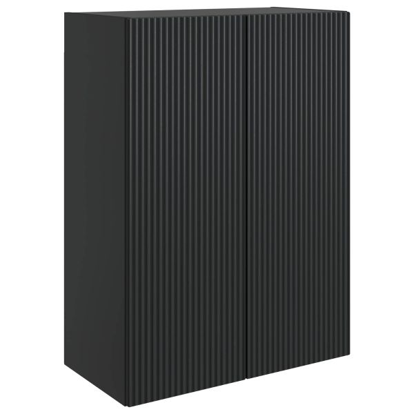 Стенно шкафче Черно 66 x 34,5 x 90 см Инженерна дървесина