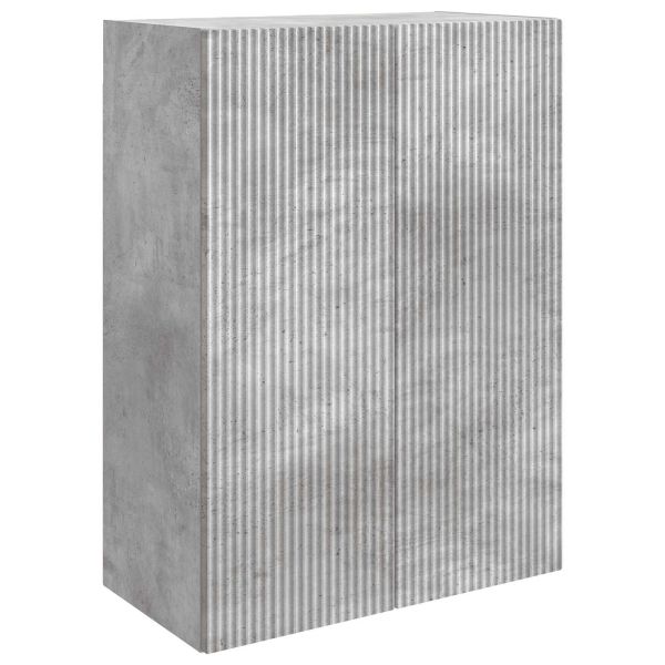 Стенно шкафче Бетонно сиво 66 x 34,5 x 90 см