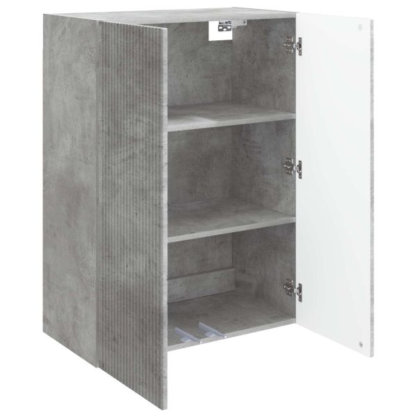 Стенно шкафче Бетонно сиво 66 x 34,5 x 90 см