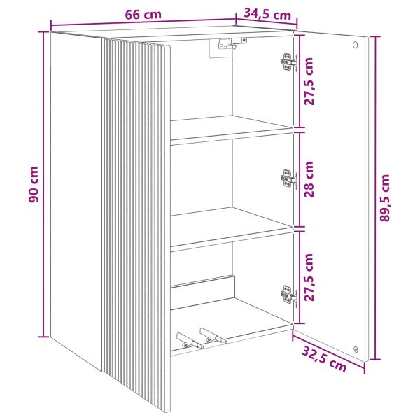 Стенно шкафче Дъб артизан 66 x 34,5 x 90 см Инженерна дървесина