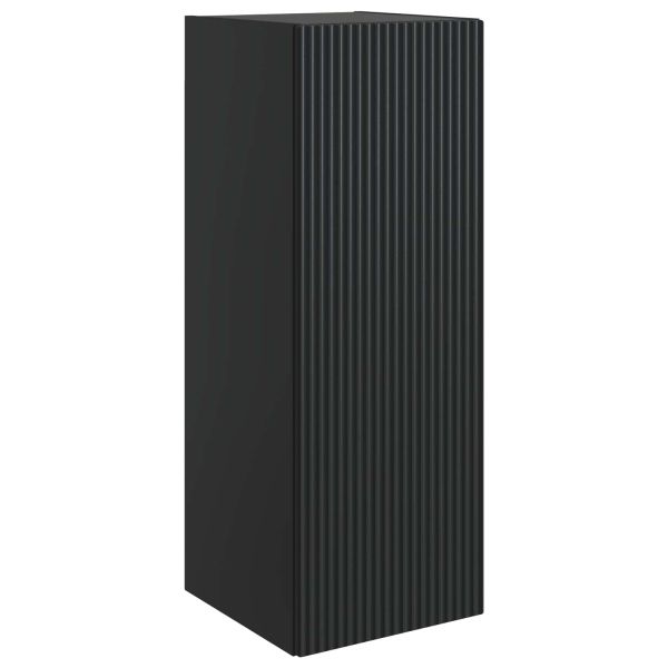 Стенно шкафче Черно 33 x 34,5 x 90 см Инженерна дървесина