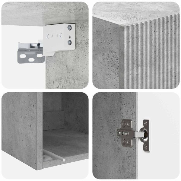 Стенно шкафче Бетонно сиво 33 x 34,5 x 90 см
