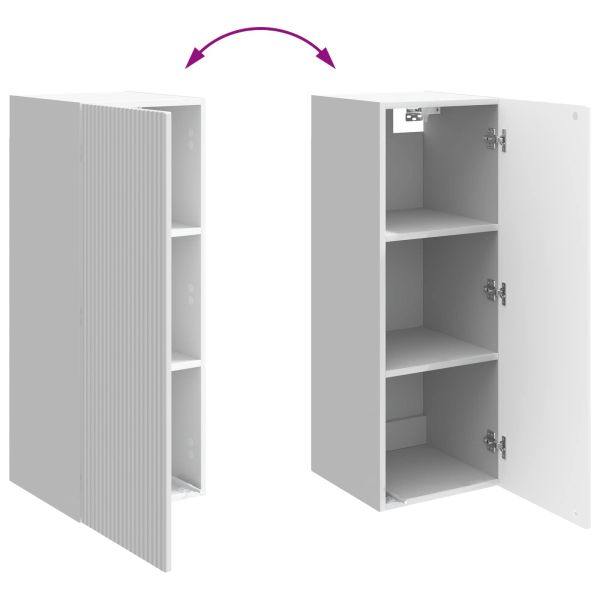 Стенно шкафче Бял гланц 33 x 34,5 x 90 см Инженерна дървесина