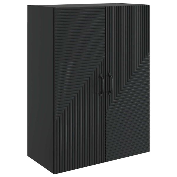 Стенно шкафче Черно 66 x 34,5 x 90 см Инженерна дървесина