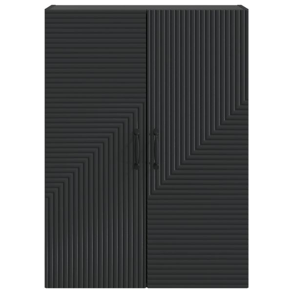 Стенно шкафче Черно 66 x 34,5 x 90 см Инженерна дървесина