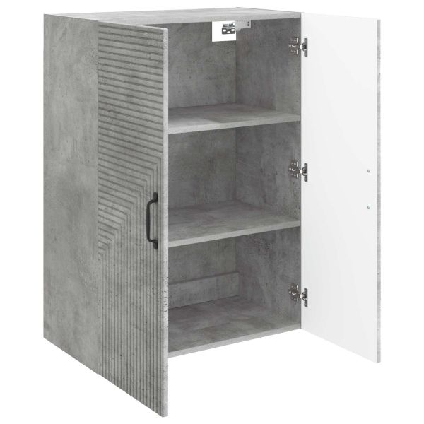 Стенно шкафче Бетонно сиво 66 x 34,5 x 90 см
