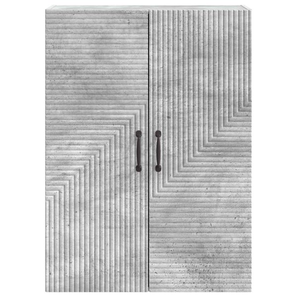 Стенно шкафче Бетонно сиво 66 x 34,5 x 90 см