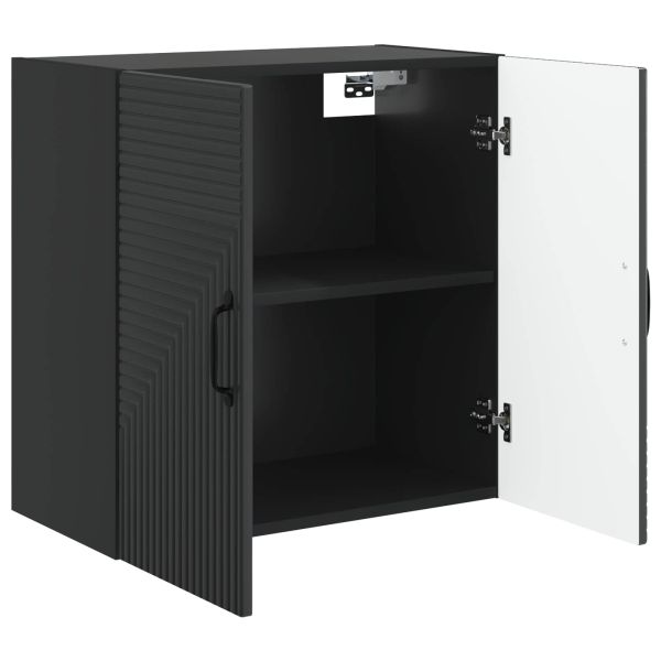Стенно шкафче Черно 59 x 31 x 60 см Инженерна дървесина