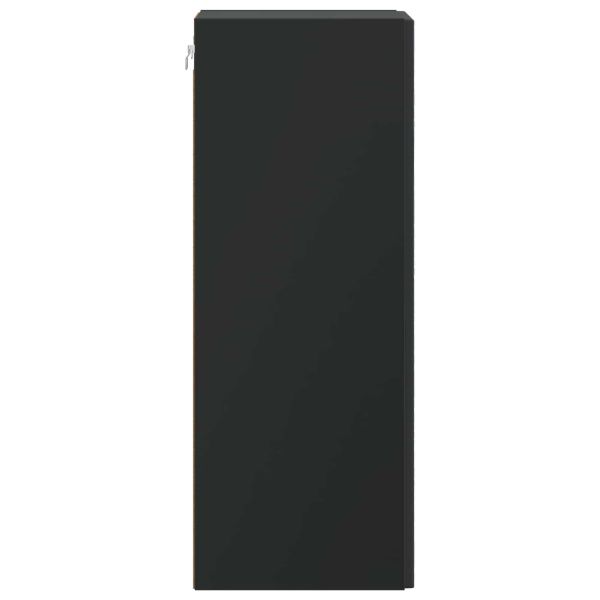 Стенно шкафче Черно 33 x 34,5 x 90 см Инженерна дървесина