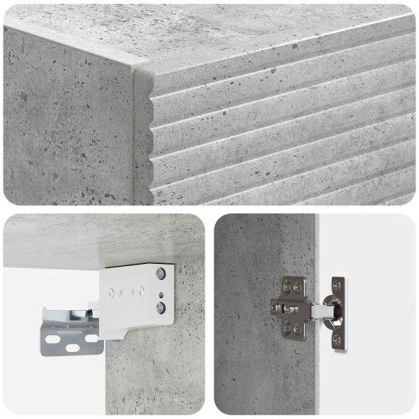 Стенно шкафче Бетонно сиво 33 x 34,5 x 90 см
