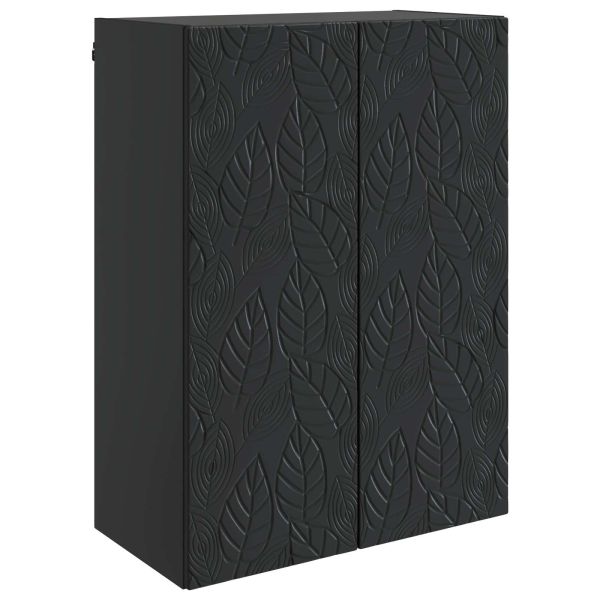 Стенно шкафче Черно 66 x 34,5 x 90 см Инженерна дървесина