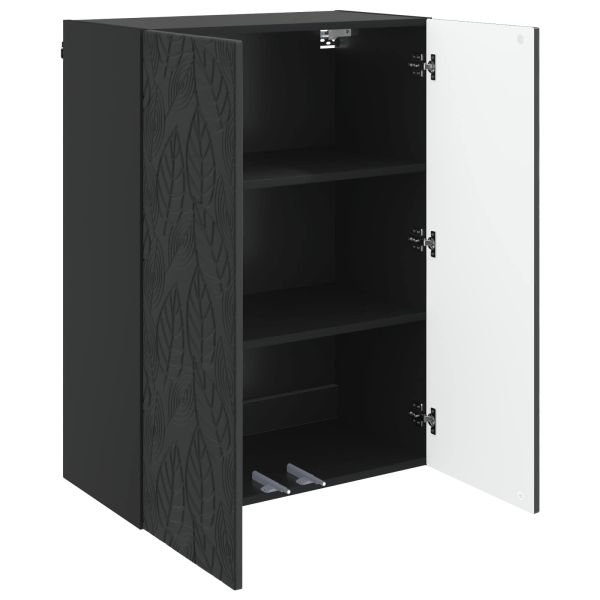 Стенно шкафче Черно 66 x 34,5 x 90 см Инженерна дървесина