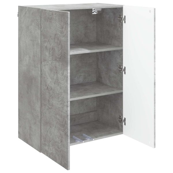 Стенно шкафче Бетонно сиво 66 x 34,5 x 90 см