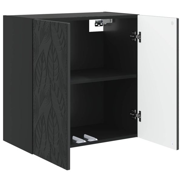 Стенно шкафче Черно 59 x 31 x 60 см Инженерна дървесина