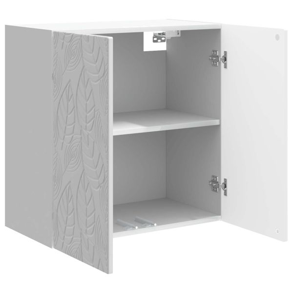 Стенно шкафче Бял гланц 59 x 31 x 60 см Инженерна дървесина