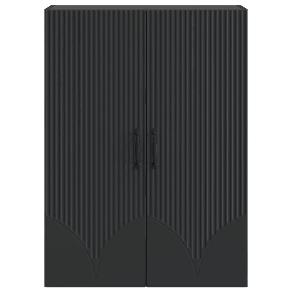 Стенно шкафче Черно 66 x 34,5 x 90 см Инженерна дървесина