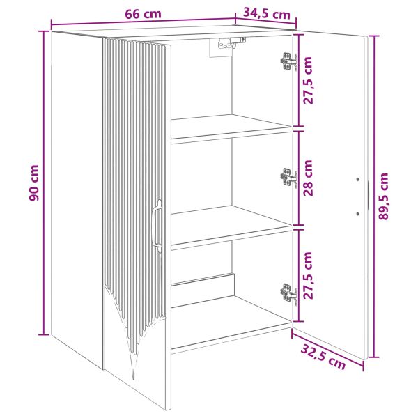 Стенно шкафче Дъб сонома 66 x 34,5 x 90 см Инженерна дървесина