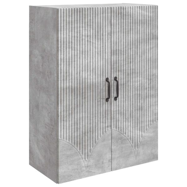 Стенно шкафче Бетонно сиво 66 x 34,5 x 90 см