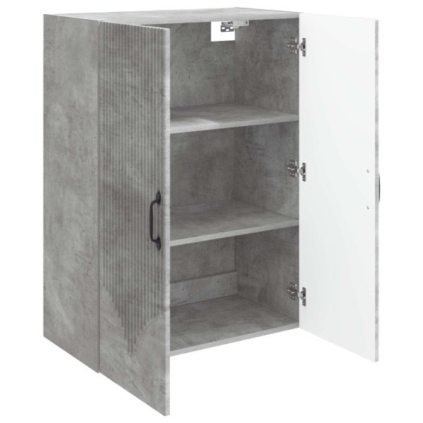 Стенно шкафче Бетонно сиво 66 x 34,5 x 90 см