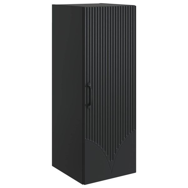 Стенно шкафче Черно 33 x 34,5 x 90 см Инженерна дървесина