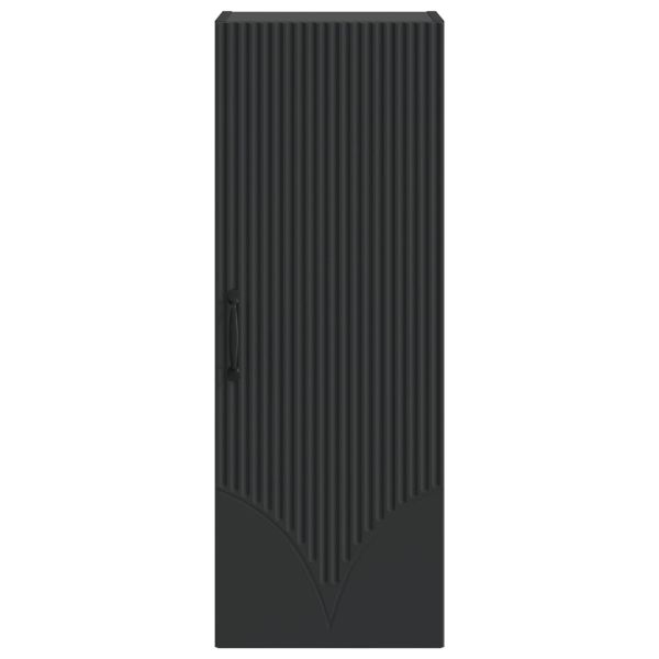 Стенно шкафче Черно 33 x 34,5 x 90 см Инженерна дървесина