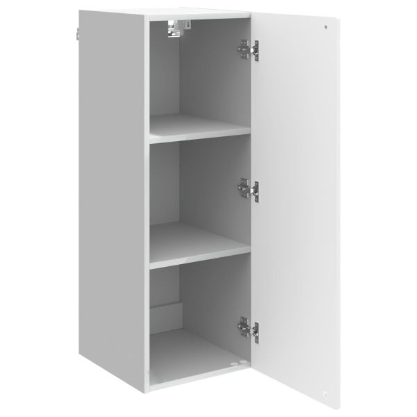 Стенно шкафче Бял гланц 33 x 34,5 x 90 см Инженерна дървесина