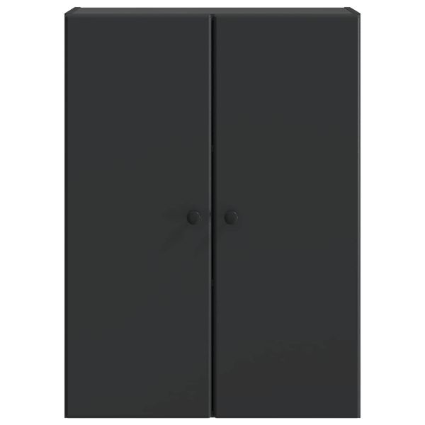 Стенно шкафче Черно 66 x 34,5 x 90 см Инженерна дървесина
