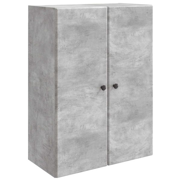 Стенно шкафче Бетонно сиво 66 x 34,5 x 90 см