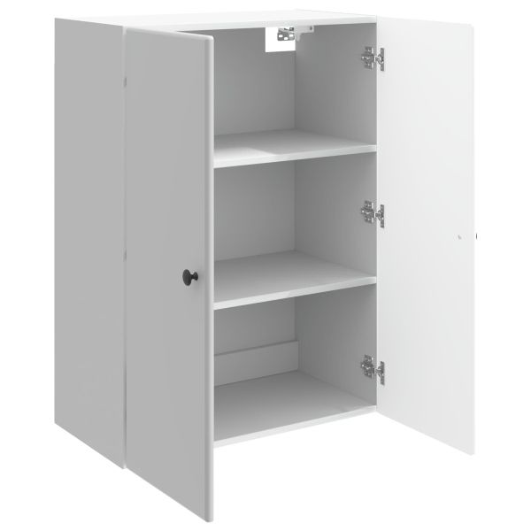 Стенно шкафче Бял гланц 66 x 34,5 x 90 см Инженерна дървесина